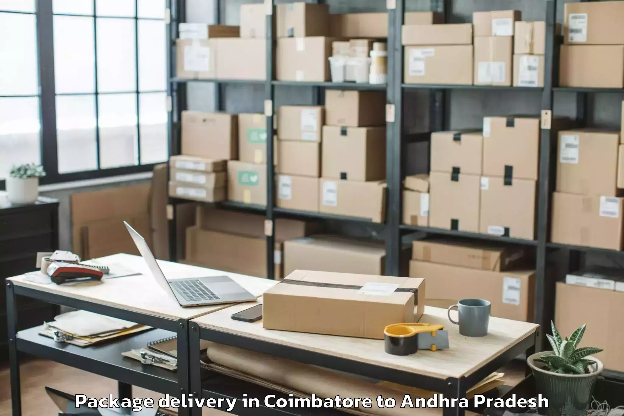 Book Coimbatore to Abhilashi University Guntur Package Delivery